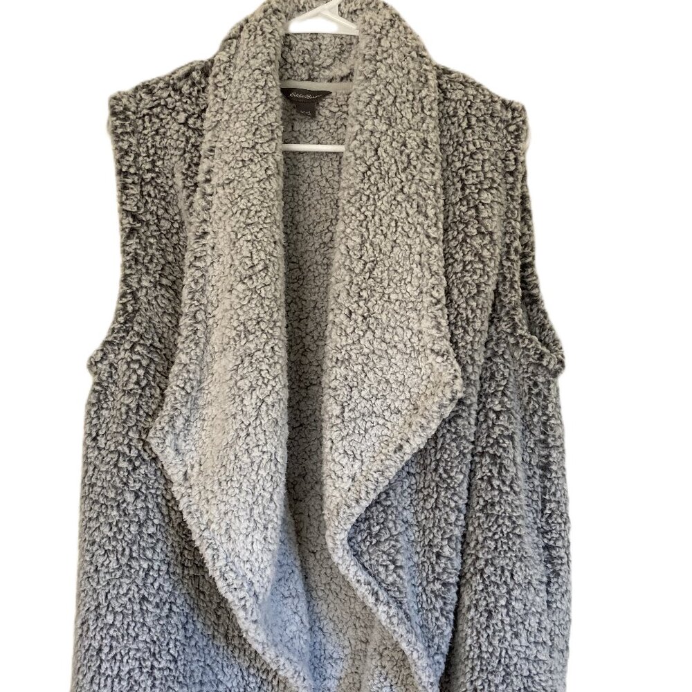 Eddie Bauer Gray Sherpa Vest